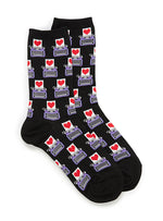 Typewriter with Heart Socks