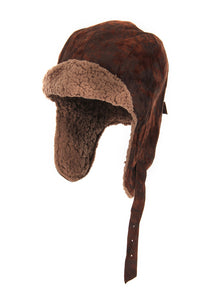 Lined Aviator Hat: Brown