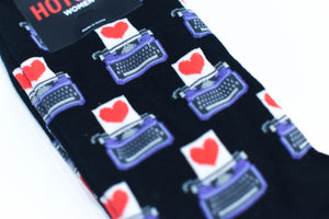 Typewriter with Heart Socks