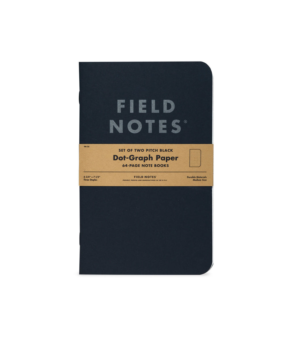 Field Notes Pitch Black Notebook (Dot Graph)